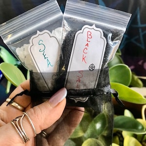 Witch’s Salt Duo~Natural Black and White Sea Salts