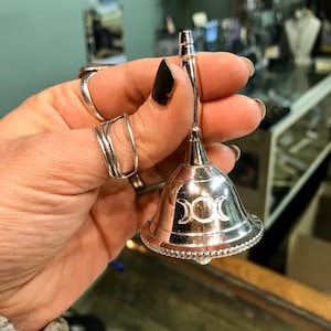 Triple Moon Altar Bell~ Silver-tone