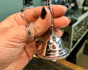 Triple Moon Altar Bell~ Silver-tone