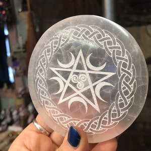 Selenite Pentacle Charging Plate~Lunar Magick