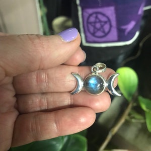 Triple Moon Amulet~Labradorite~ medium