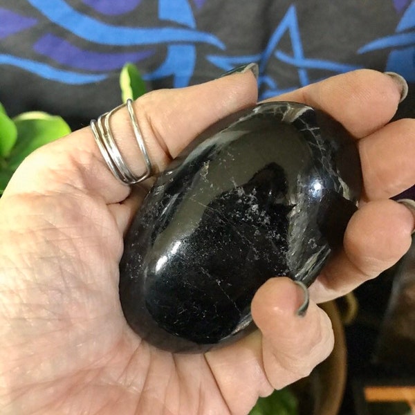 Black Tourmaline Palm Stone~Shield of Protection