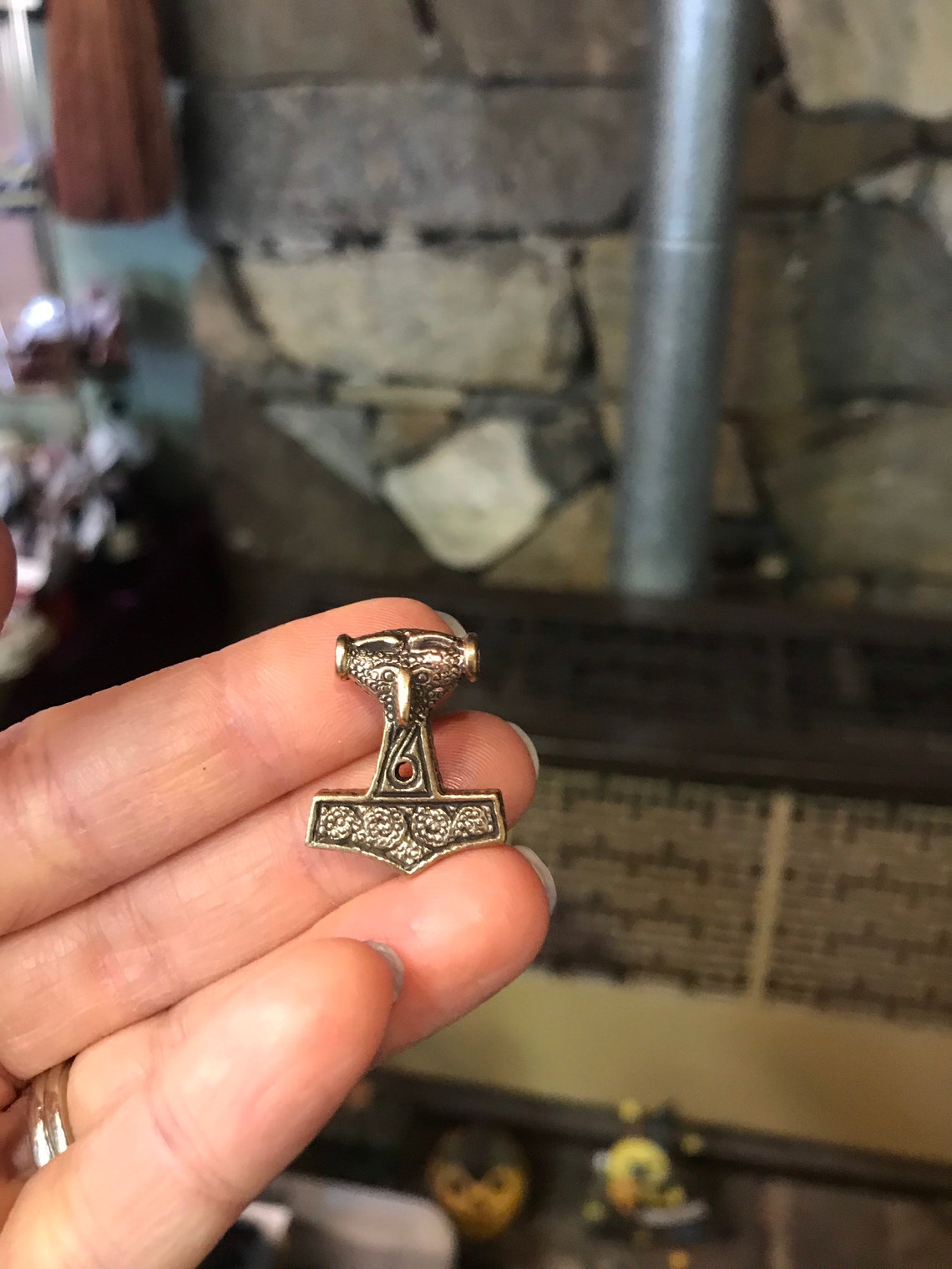 Bronze Thors Hammer Amulet Classic Heathen Etsy