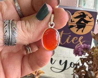 Carnelian and Silver Pendant~ Petite Power