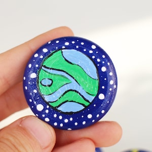 Handpainted Space Knobs Astronaut Dresser wooden Children's Dresser handmade craft : Astronaut, Rocket, Moon image 7