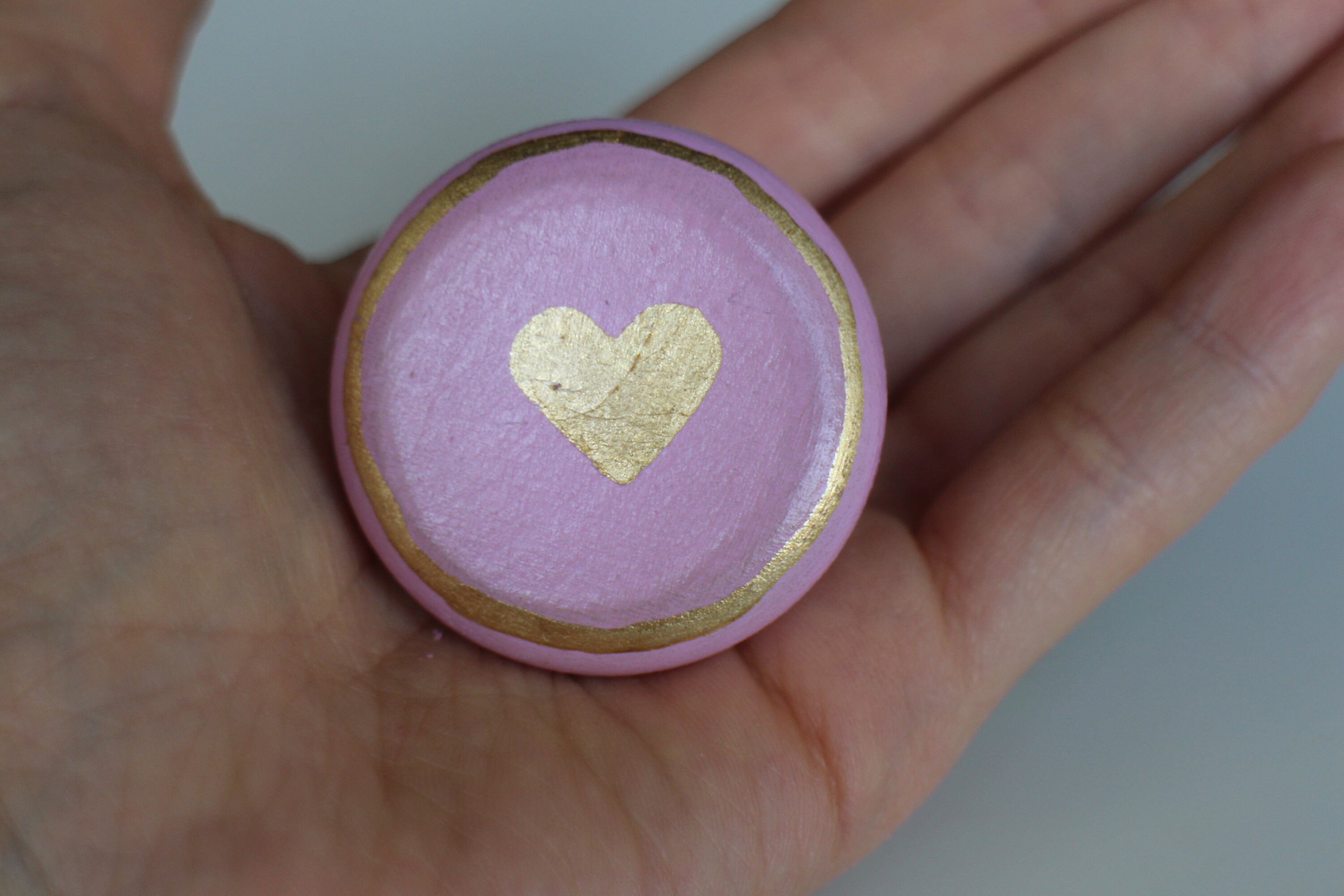 Handpainted Knobs Rose Pink Knob Heart Knobs Knob Etsy