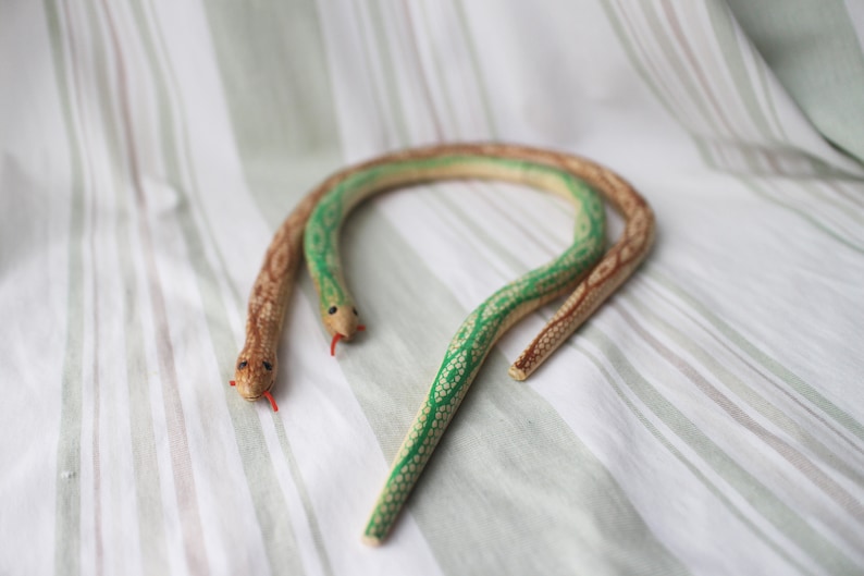 Handmade Flexible Wooden Snake Toy: Wiggly Garden Decor (23/35 Inch) image 5