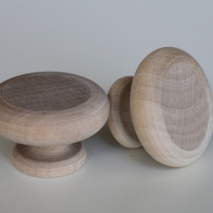 Solid Wood Knobs New And Unfinished nature wood flat Door Knob Drawer Knob boho round Dresser Pulls lodge house knobs Kids Knobs