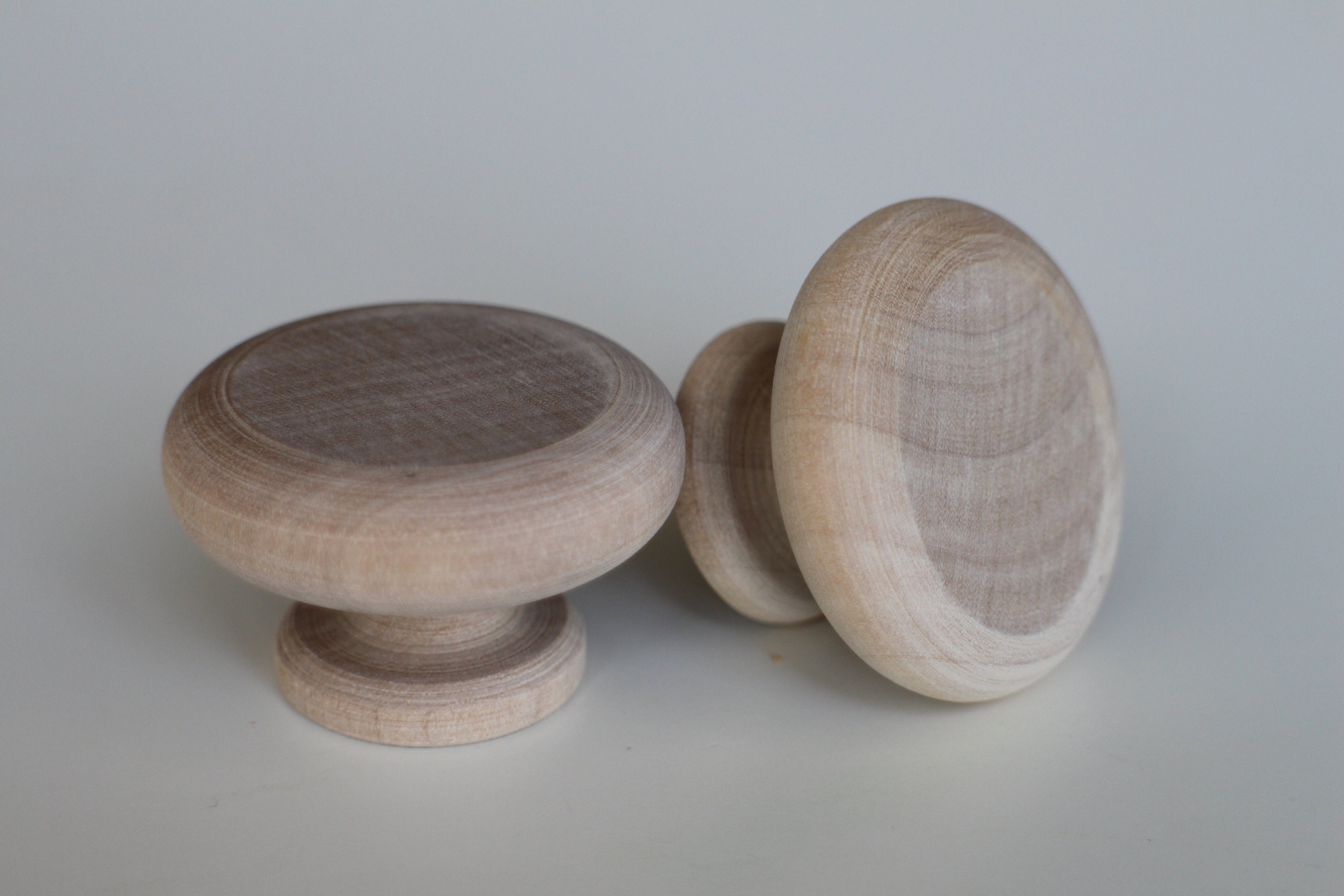 Wood Knobs New And Unfinished nature wood flat Door Knob Etsy