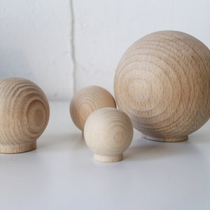 Solid Wood Round ball Knobs New And Unfinished nature wood flat Door Knob Drawer Knob boho round Dresser Pulls lodge house knobs Kids Knobs