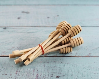Wooden Honey Dipper Sticks: Unfinished Wood, 3-Piece Set