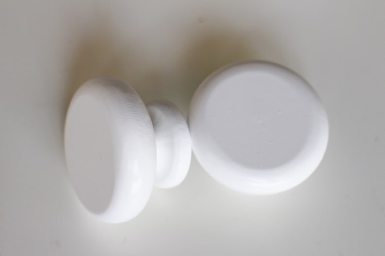Solid White Wood Knobs New Ringlet White Wooden Knobs and - Etsy