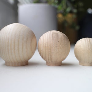 Solid Wood Round ball Knobs New And Unfinished nature wood flat Door Knob Drawer Knob boho round Dresser Pulls lodge house knobs Kids Knobs