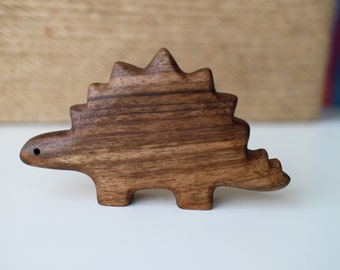 Handmade Stegosaurus Wooden Toy: Personalized Waldorf Play