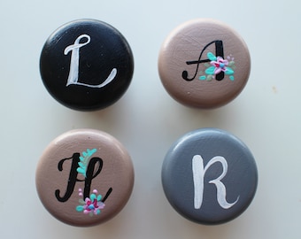 Handmade Wooden Letter Drawer Knob: Kids Decor