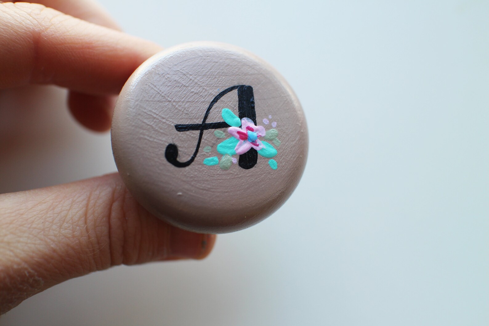 Wooden Handmade Letter Drawer Knobs Letter Knob Alphabet Etsy