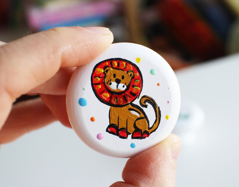 Hand Painted Knobs Animal Drawer Knobs Pulls Wooden Handmade Etsy