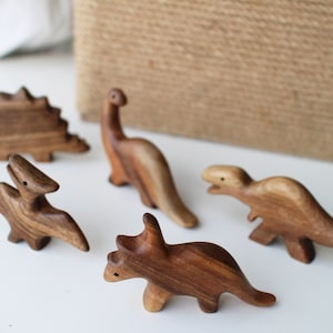 Dinosaur Wooden Toy Set dinosaur Stegoceras Diplodocus Triceratops Tyrannosaurus rex Waldorf toys Play Set Organic Wood Toys dinosaur Wooden