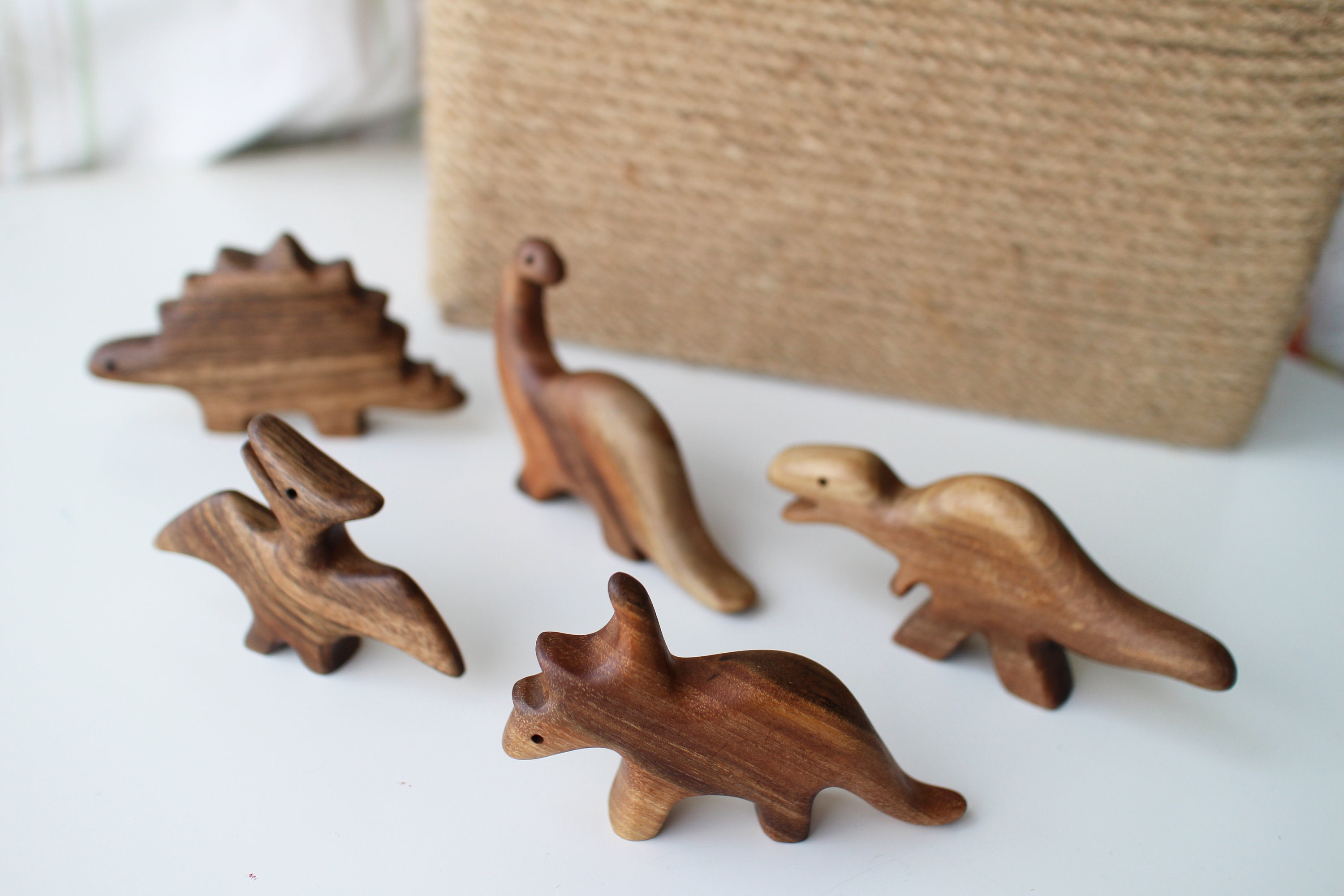 Dinosaur Wooden Toy Set dinosaur Stegoceras Diplodocus Triceratops Tyrannosaurus rex Waldorf toys Play Set Organic Wood Toys dinosaur Wooden