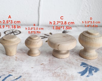 Solid Wood Knobs New And Unfinished nature wood flat Door Knob Drawer Knob boho round Dresser Pulls lodge house knobs Kids Knobs