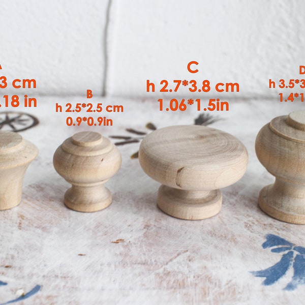 Solid Wood Knobs New And Unfinished nature wood flat Door Knob Drawer Knob boho round Dresser Pulls lodge house knobs Kids Knobs