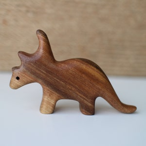 Triceratops Dinosaur Wooden Toy Triceratops dinosaur custom name Personalization Waldorf toys Play, Organic Wood Toys, dinosaur Wooden Play