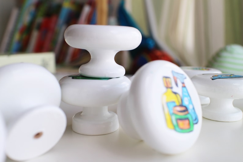 Hand Painted Knobs Laundry Mud Room Theme or Drawer Etsy