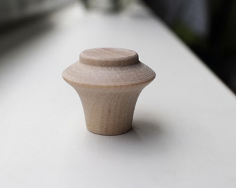 Unfinished Solid Wood Knobs: Handmade Natural Wood Drawer Pull