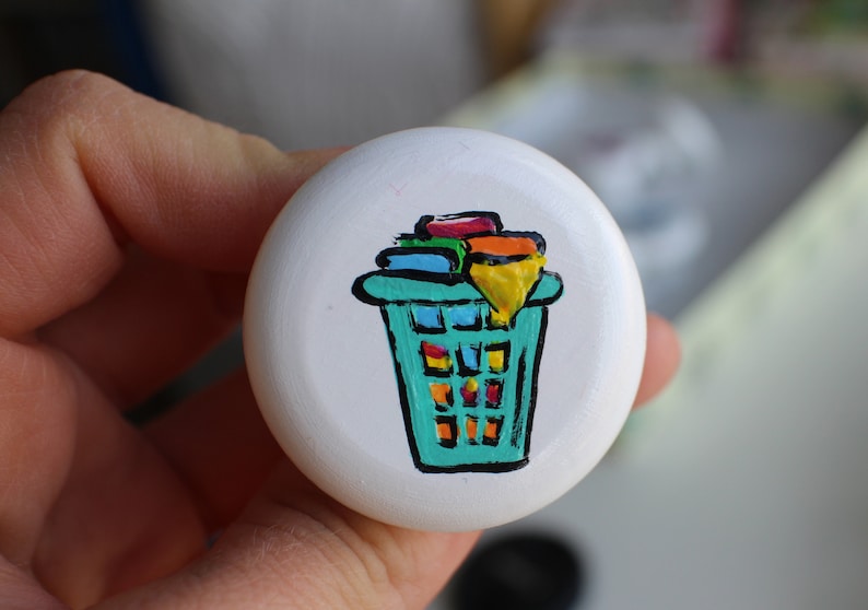 Hand Painted Knobs Laundry Mud Room Theme or Drawer Etsy