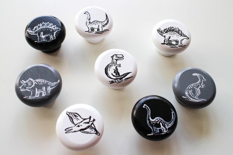 Wooden handmade dinosaur drawer knobs. Kids/nursery drawer Etsy