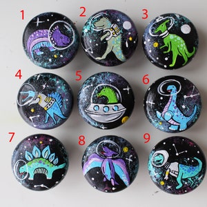 Puxadores de gaveta de astronauta de dinossauro feitos à mão de madeira puxadores de gaveta para crianças em designs variados de dinossauros (40 mm) com parafusos Puxadores para crianças