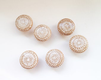 Hand Painted Mandala Wooden Knob: Boho Dresser Drawer Pull