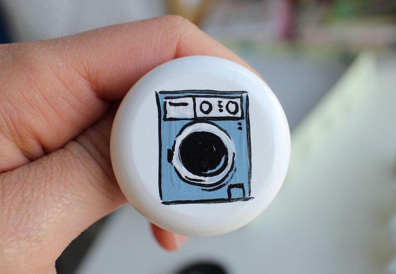 Hand Painted Knobs Laundry Mud Room Theme or Drawer Etsy