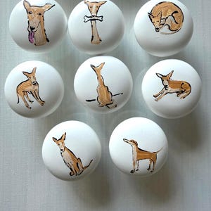 Puxadores de gaveta personalizados em madeira com formato de cachorro de estimação, feitos à mão: Puxadores decorativos infantis (41 mm)