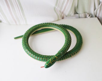 Flexible Wooden Snake, Wood Snake, Toy Snake, Wooden Snake Hand Crafted Wiggly Toy Snake 25 Inch Garden Snake Wiggly Wood Wiggles When Held