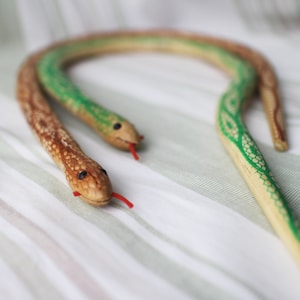 Handmade Flexible Wooden Snake Toy: Wiggly Garden Decor (23/35 Inch) image 10