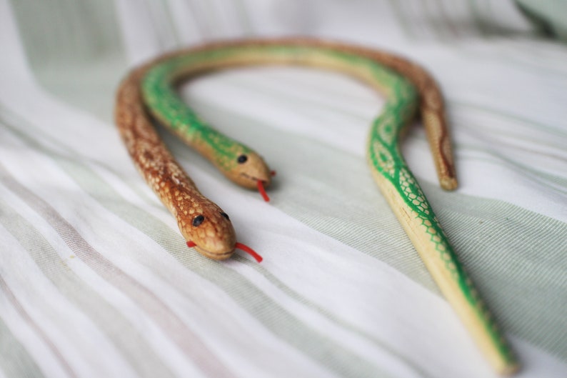 Handmade Flexible Wooden Snake Toy: Wiggly Garden Decor (23/35 Inch) image 10