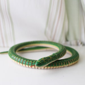 Handmade Flexible Wooden Snake Toy: Wiggly Garden Decor (23/35 Inch) image 2