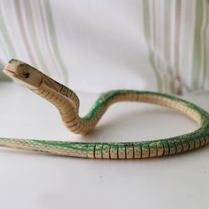 Flexible Wooden Snake cobra Wood Snake Toy Snake Wooden Snake Hand Crafted Wiggly Toy Snake  Garden Snake Wiggly Wood Wiggles When Held