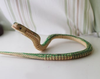 Flexible Wooden Snake cobra Wood Snake Toy Snake Wooden Snake Hand Crafted Wiggly Toy Snake  Garden Snake Wiggly Wood Wiggles When Held