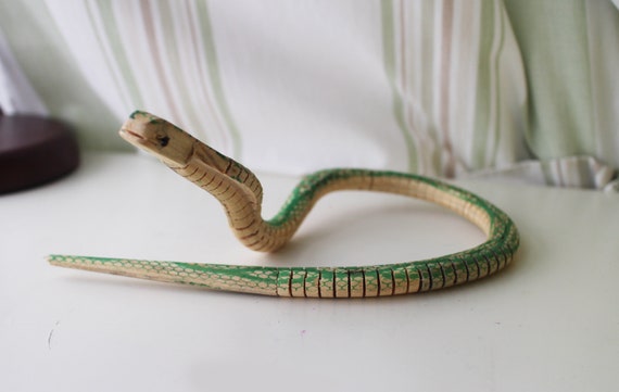 Flexibele houten cobra houten slang speelgoed slang - Etsy België