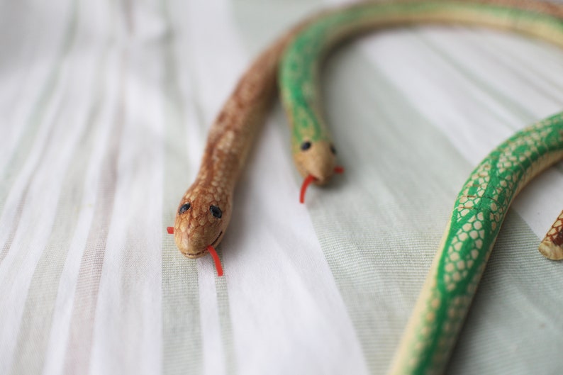 Handmade Flexible Wooden Snake Toy: Wiggly Garden Decor (23/35 Inch) image 8
