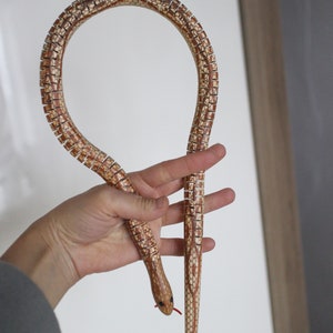 Handmade Flexible Wooden Snake Toy: Wiggly Garden Decor (23/35 Inch) image 7