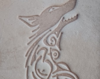 Wolf Leather Stamp – Intricate Embossing Tool for Leathercraft, Ceramics, and Soap Making