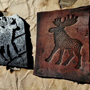 Celtic Moose Leather Stamp – Viking Knotwork for Leathercraft & Clay