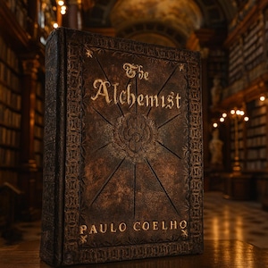 The Alchemist by Paulo Coelho – Leather Bound Collector’s Book | Gift for Book Lovers | Hand Tooled Hardcover Fantasy Edition