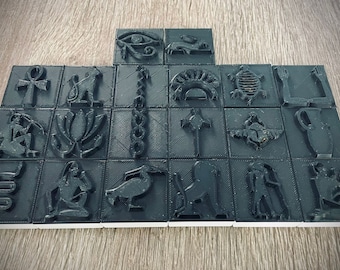 20 Teiliges Ägyptisches Stempel Set, Lederwerkzeuge, Keramikwerkzeuge