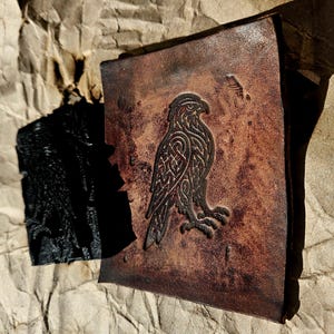 Celtic Hawk Leather Stamp – Norse Knotwork Bird Design for Leather, Clay, Pottery, Embossing – Tribal Animal Tool