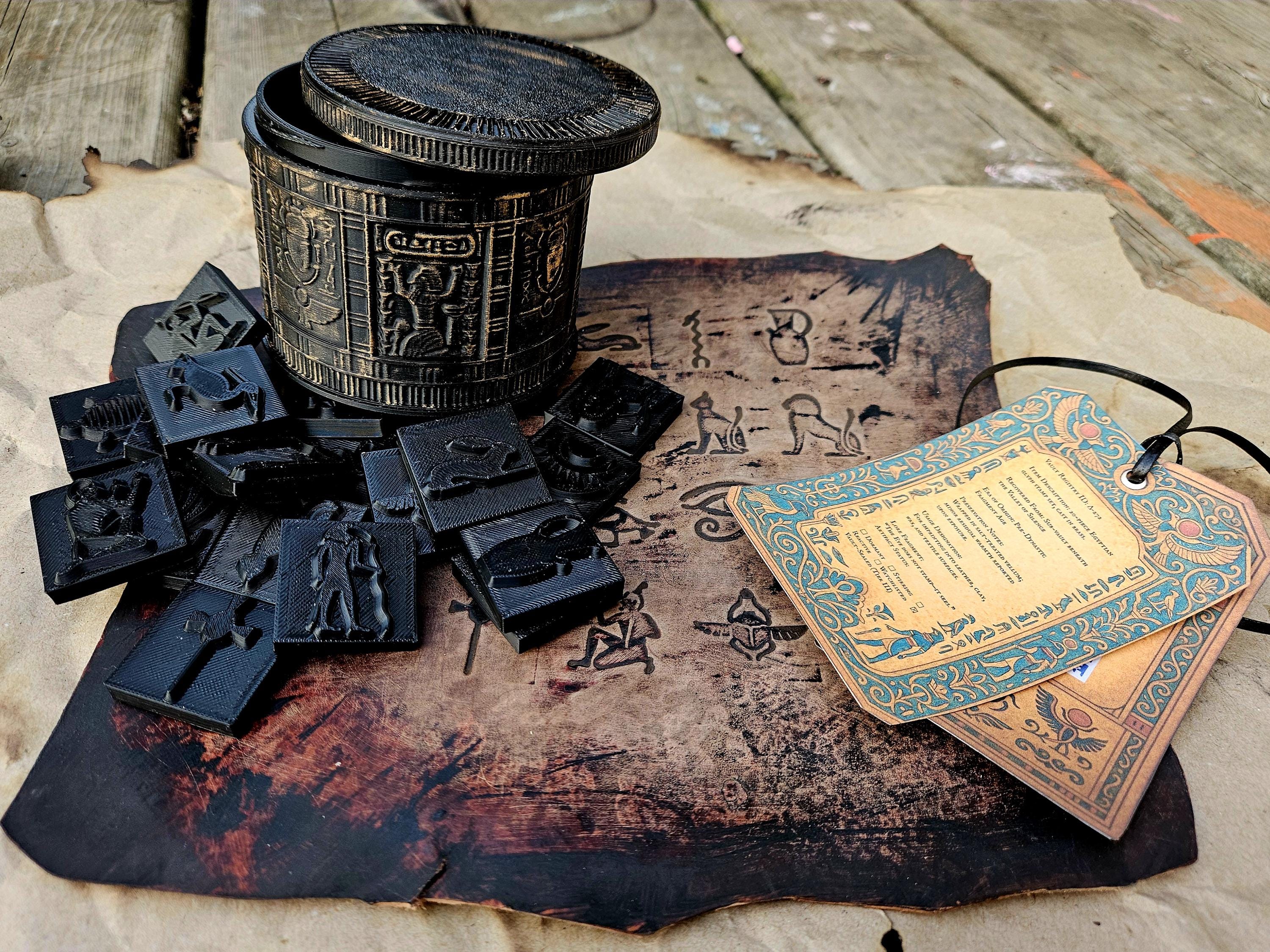 Leather Stamp 20 Piece Egyptian Hieroglyphic – Vault of the Pharaoh's premium collectable set