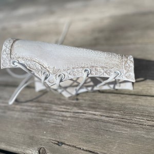 Celestial Light Armguard – Fantasy Leather Bracer for LARP, Cosplay & Costume Armor | Mythic Warrior Gear